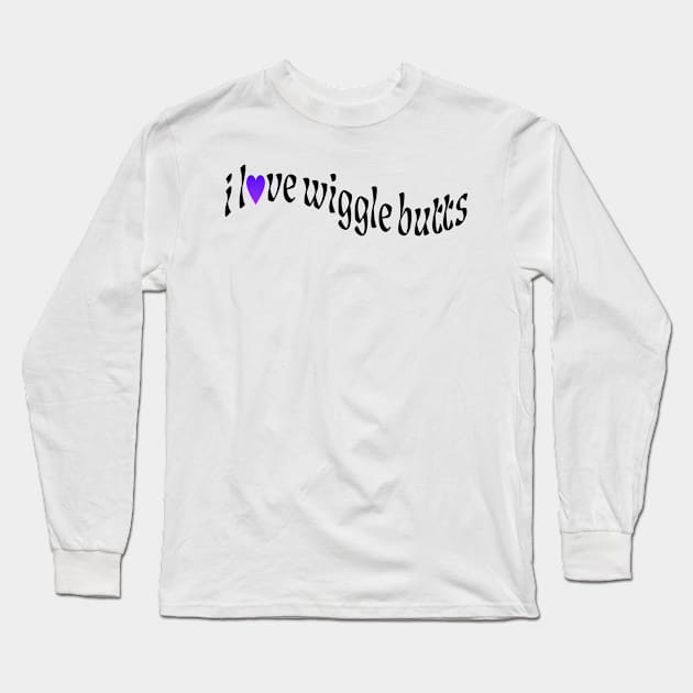 i love wiggle butts | purple heart Long Sleeve T-Shirt by TheJadeCat